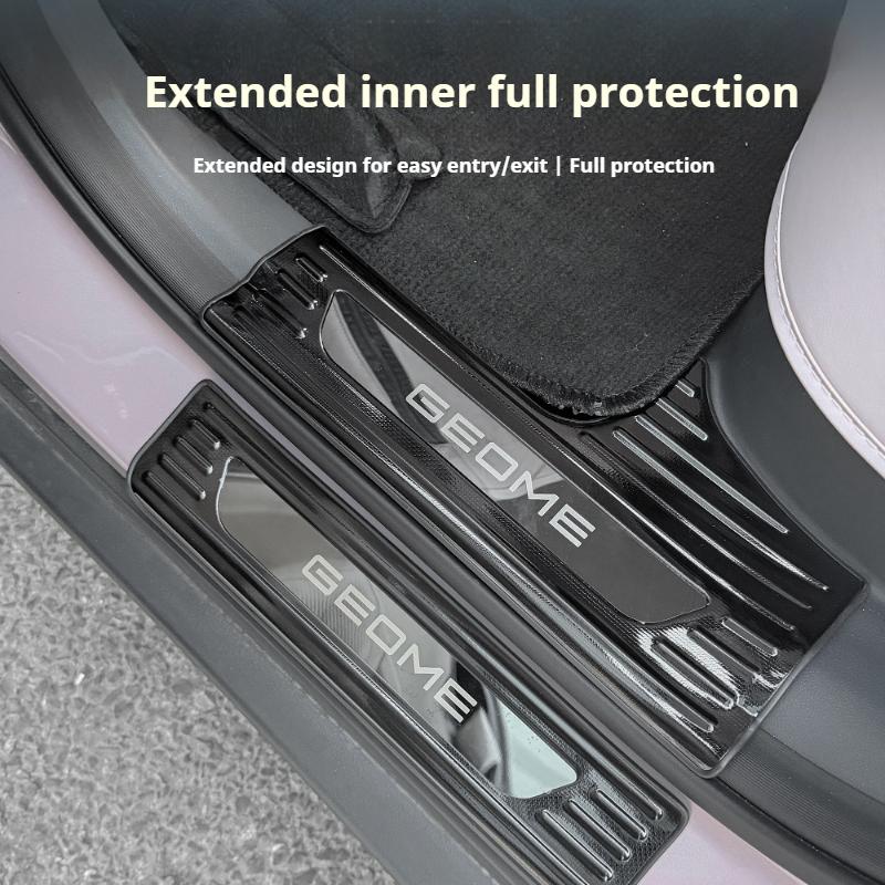 Fit For Geely EX2 Car Stainless Steel Threshold Strip Snowflake Texture Upgrade Car Protection Decorative Auto