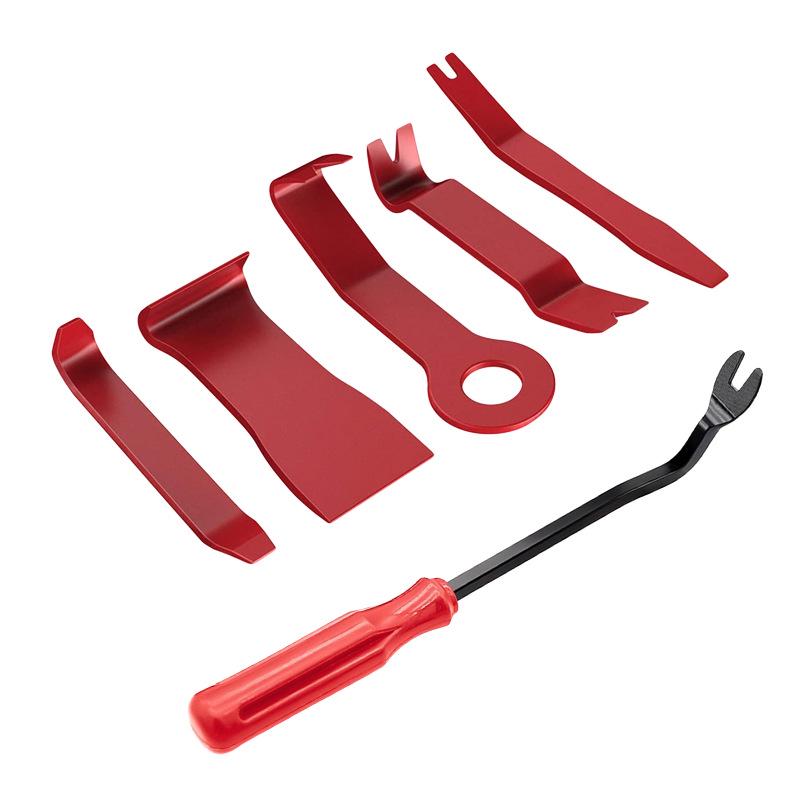 8-Piece Car Disassembly Tool Set: Interior Panel, Audio, Navigation Tools, 6-Inch Screwdriver, Headlight Pliers, Pry Bar.