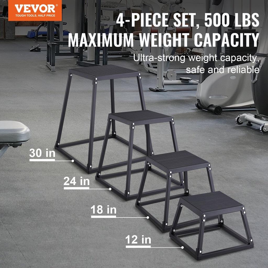Plyometric Jump Boxes, 12/18/24/30 Inch Plyo Box, Platform and Jumping Agility Box, Anti-Slip Fitness Exercise Step Up Box Set for Home Gym Training,