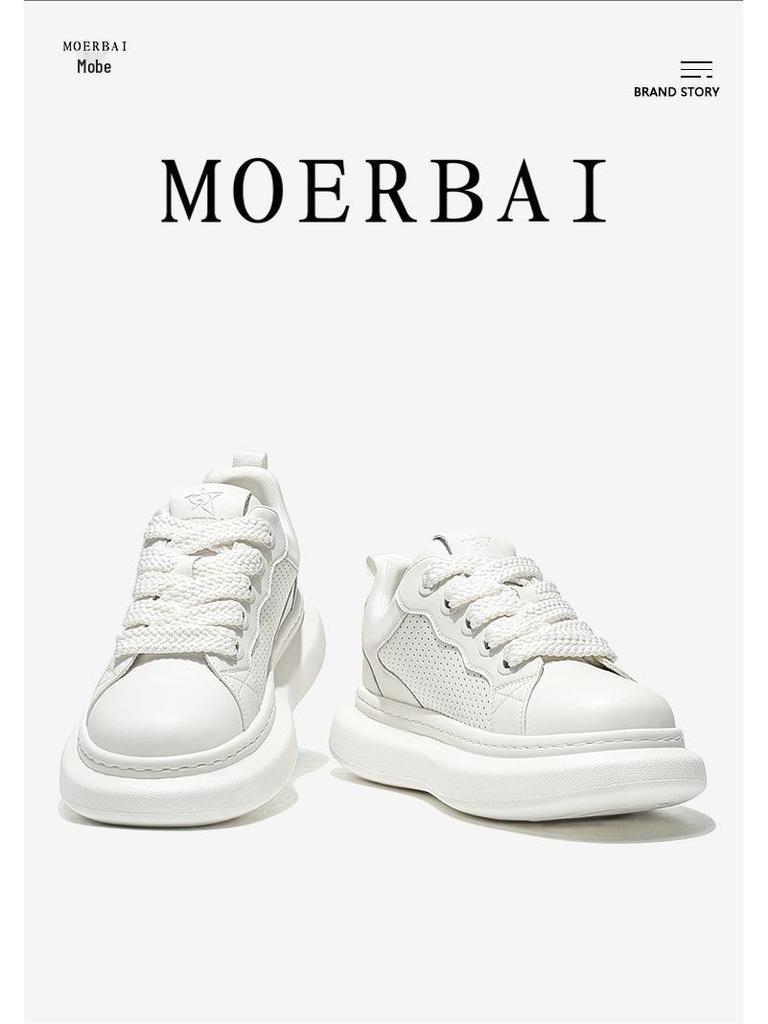 Mopei Men's Summer Cowhide Casual Sneakers - Soft Sole, Shock Absorption, Breathable, Versatile, Comfortable Dad Shoes.