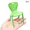 2Pcs Dollhouse Leisure Chairs Plastic Hole Backrest Chairs Miniature Furniture Photo Props Doll Accessories Mini Backrest Chairs