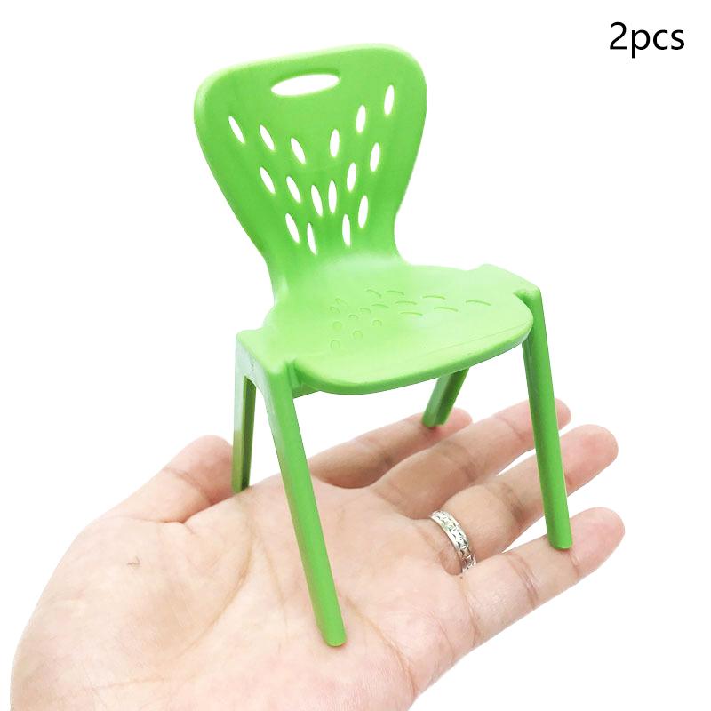 2Pcs Dollhouse Leisure Chairs Plastic Hole Backrest Chairs Miniature Furniture Photo Props Doll Accessories Mini Backrest Chairs