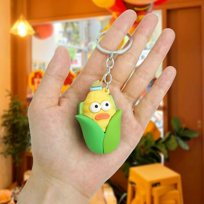 

Adorable Keychain Cartoon Vegetable Charms Rubber Carrot Pumpkin Pepper For Bags Corn
