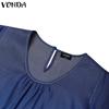VONDA Womens Casual Sleeveless Ruffled Solid Color Tank Tops