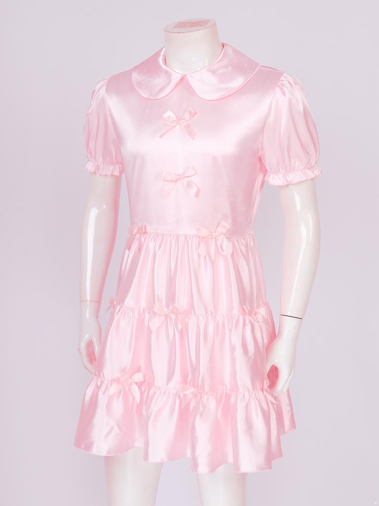 Men's Satin Frilly Costumes Sissy Dress Cross Dresser Lingerie Pajamas Nightwear