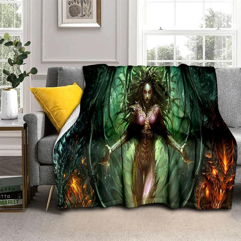 3D Retro Game StarCraft Gamer Blanket,Soft Throw Blanket for Home Bedroom Bed Sofa Picnic Travel Office Rest Cover Blanket Kids