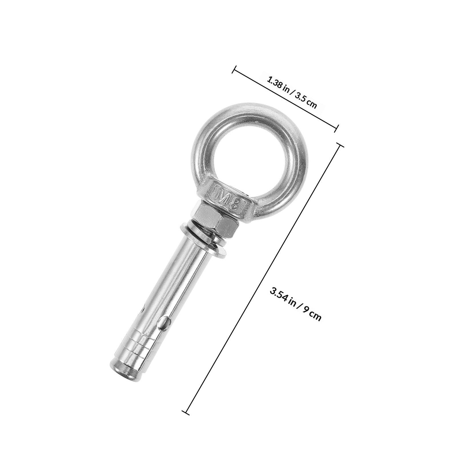 

2Pcs Stainless Steel Eye Bolt M8 Versatile Heavy Duty Hanger Bolt for Hanging Hardware Lifting Ring Threaded Eyebolts DIY