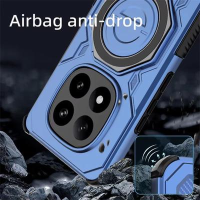 Magnetic 360° Rotated Kickstand Armor Protection Phone Case For Xiaomi Redmi Note 15 14 Pro Pro+ Military Grade Shockproof Cover