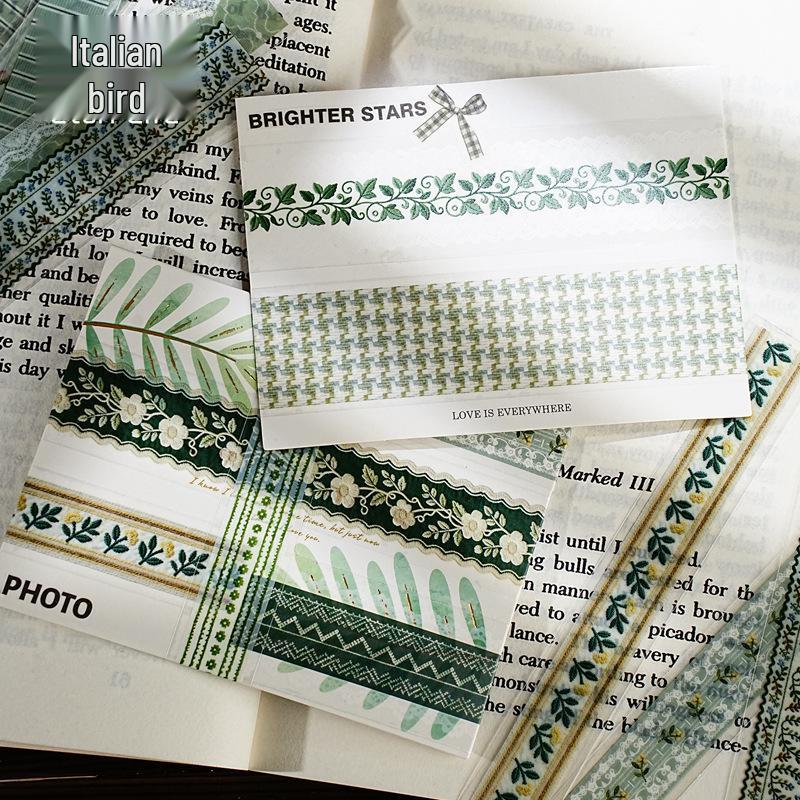 Yi Niao Retro Lace Sticker Pack: 6 Handmade Styles for Journals and Collages