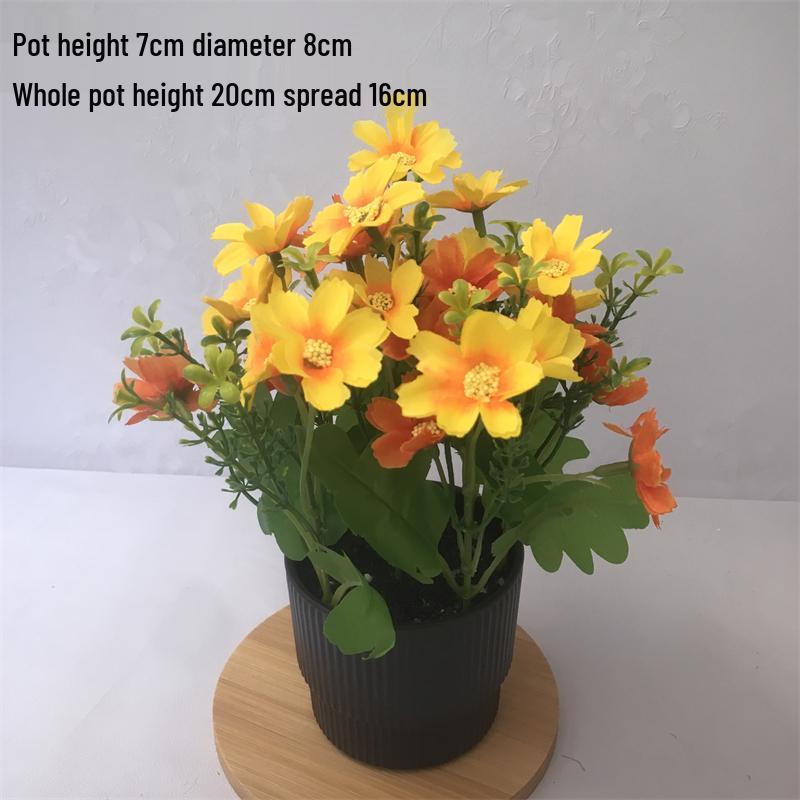 Small Silk Carnation Decorative Flower In Pot for Living Room, Coffee Table, or Dining Table Arrangement