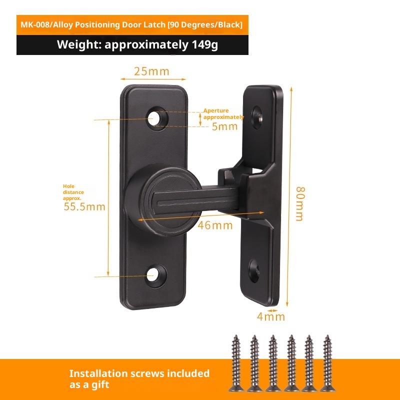 Door Lock Zinc Alloy 90 Degree Sliding Door Latch Heavy Duty Barn Gate Bolt Protect Privacy Cabinet Closet