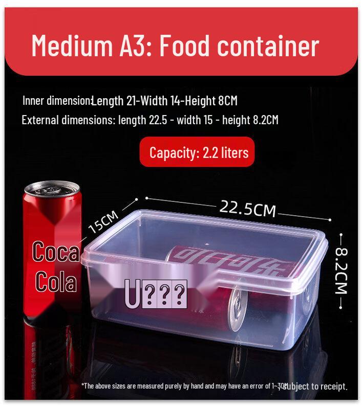ZISIZ Transparent Rectangular Plastic Food Storage Container