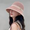 Foldable Fisherman's Hat Letter Decor Sun Hat Big Visors Beach Cap  Women Girls