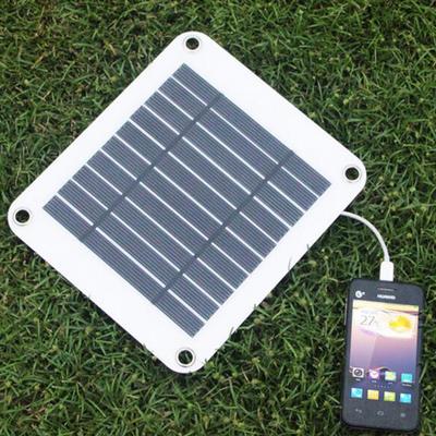 Painel Solar 5W para Acampamento ao Ar Livre Carregador Solar para Exterior Compacto e Leve Carregador Solar Eficiente Alta Eficiência de Conversão
