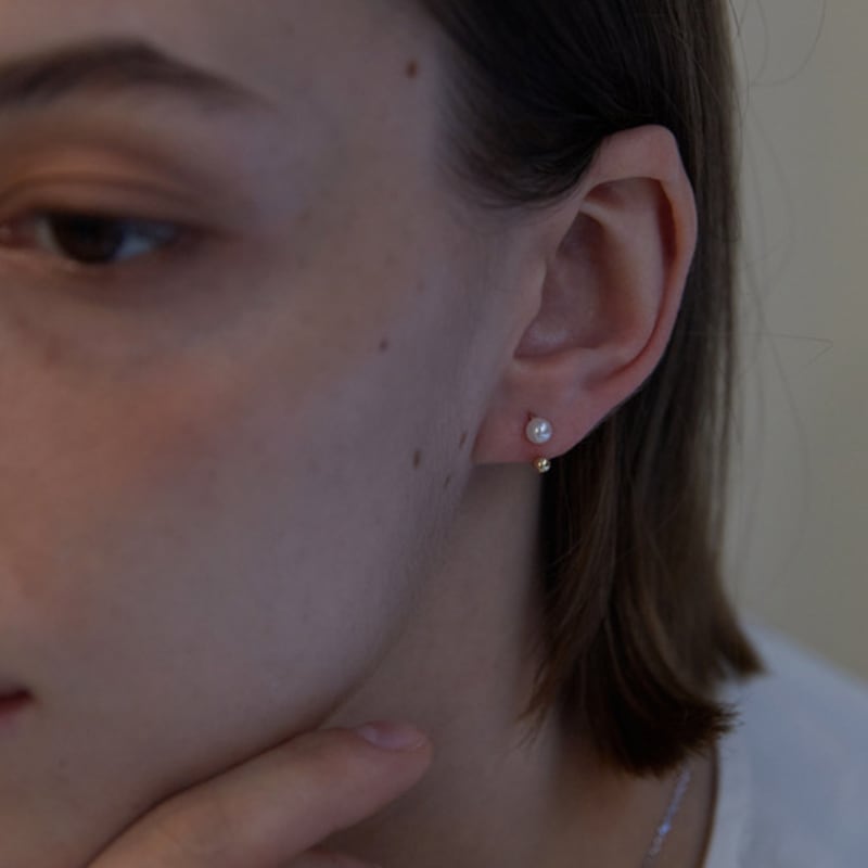 MARQUEMENT 14K Pearl Ball Curve Piercing