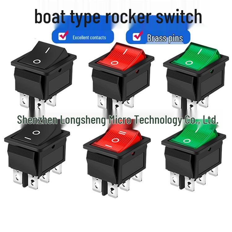 KCD4 Rocker Switch: 4/6 Pins, 2/3 Positions, Illuminated, 25x31mm, 16A 250V Power Button
