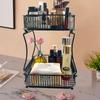 Double Layer Fruit Basket Storage Rack Organizer Heavy Duty Iron Material for Kitchen Bathroom Home Use