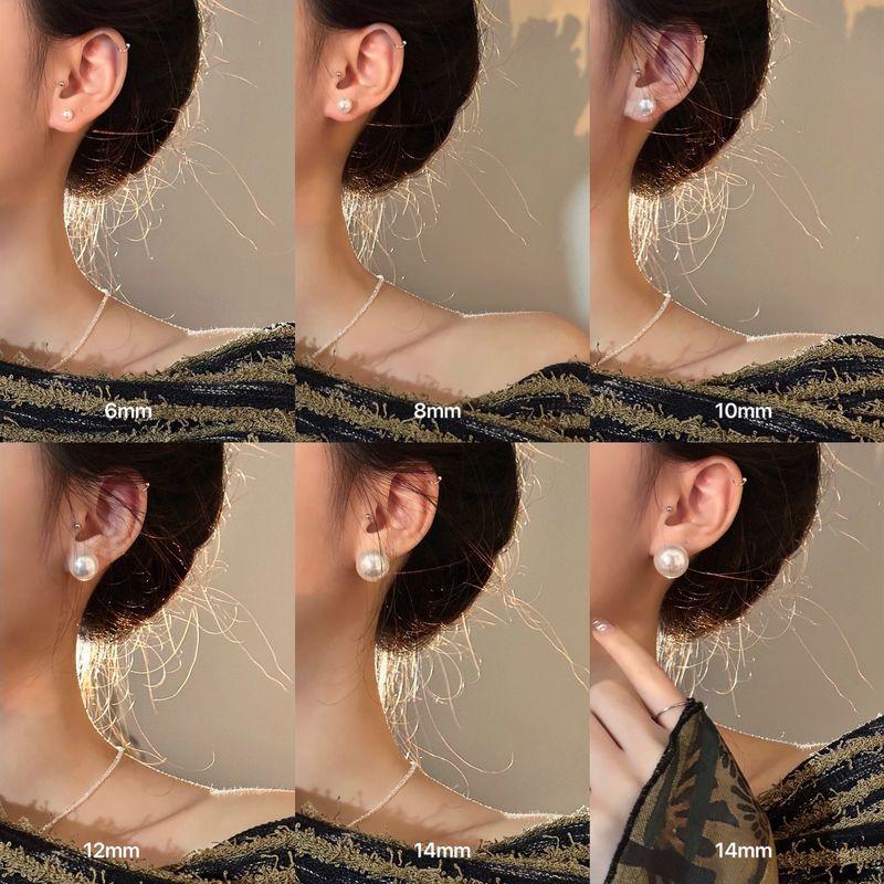 

Zoozmini Perfect Circle Retro Women s Sterling Silver Needle Pearl Pearl White 1 to 6mm