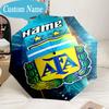 Custom Name Umbrella Argentina FC Crest Umbrella 8-Frame for Travel, Camping, Casual Lightweight Portable, Essential for Family Gifts