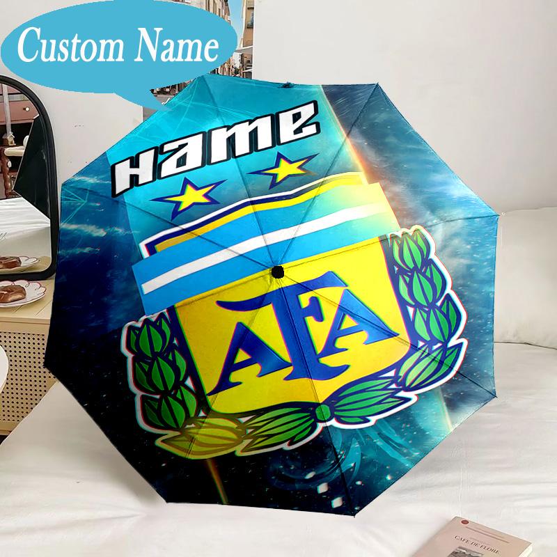 Custom Name Umbrella Argentina FC Crest Umbrella 8-Frame for Travel, Camping, Casual Lightweight Portable, Essential for Family Gifts