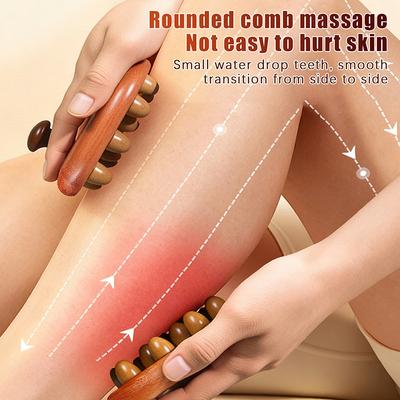 Drewniany Ręczny Szczotka do Masażu Drewniany Meridian Gua Sha Szczotka do Modelowania Masażer Brzuch Masaż Całego Ciała Grzebień Szczotka do Akupresury