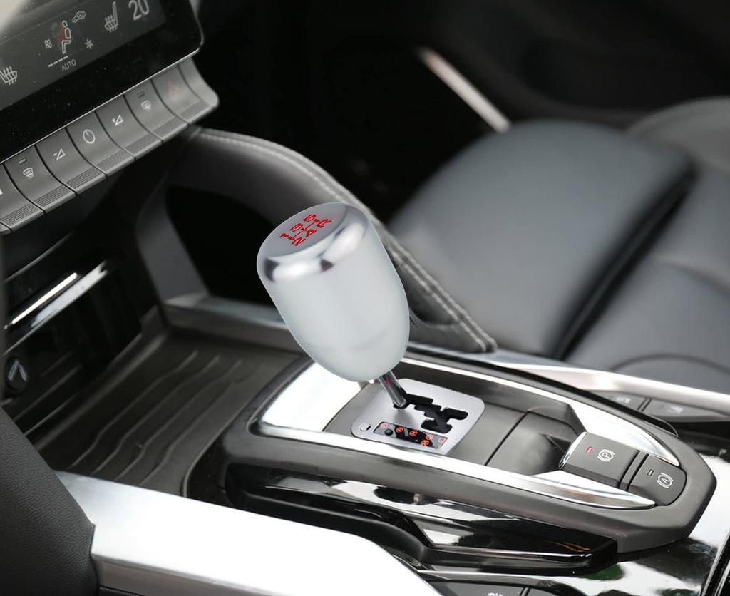 Arenbel 5 Speed Alloy Car Shifter Head Short Gear Shifting Stick Shift Lever Knob for MT Automotive Universal Silver