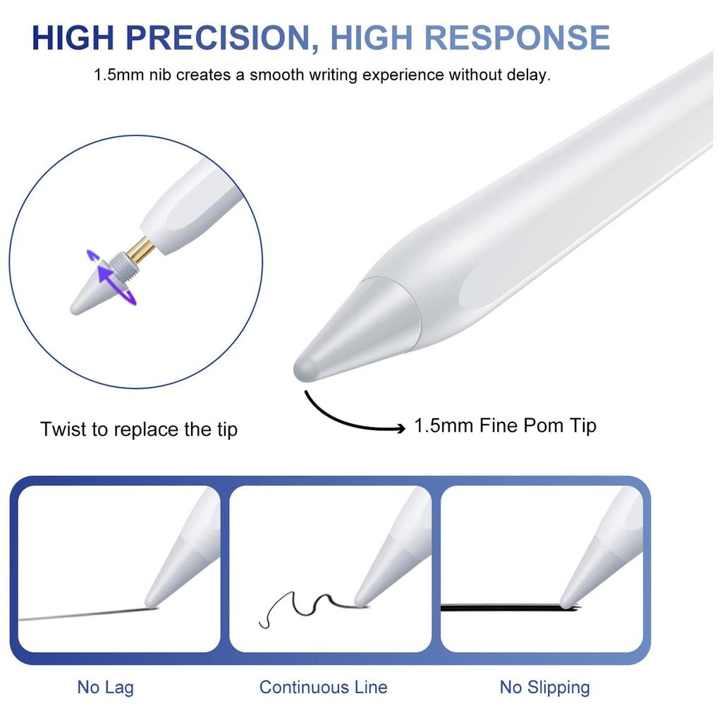 Type C Touch Screen Smart Lapiz Optico Palm Rejection Magnetic Stylus Pen for iPad Pro 2024