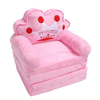 Kleinkindstuhl für Mädchen Kinder Niedliche Prinzessin Tiara Ausklappbare Couch Bett Bodenkissen Armlehne Sofa für