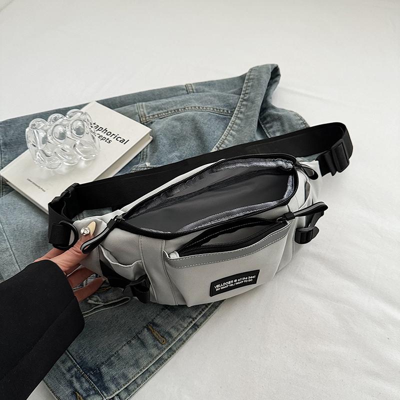 Geantă japoneză Harajuku reflectorizată pentru piept, pentru femei și bărbați, genți pentru talie, pentru studenți, pentru colaj, poșete și genți de mână