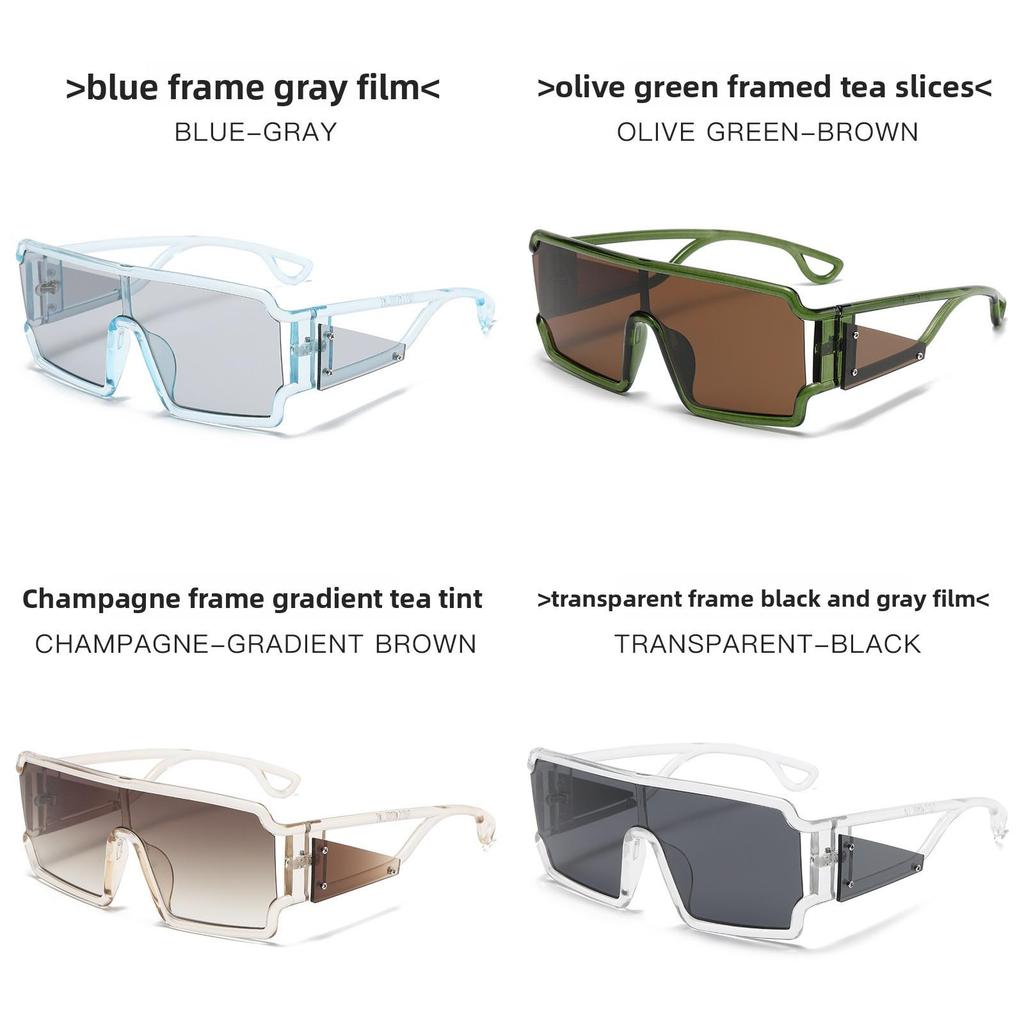 Futuristic Geometric Square Sunglasses With Uv400 Protection For Fashion Streetwear