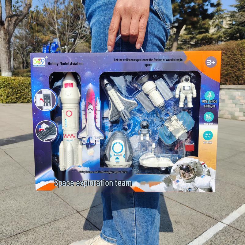 Aviation-Themed Rocket Airplane Model Toy for Kids' Pretend Play and Aerospace Exploration Training.