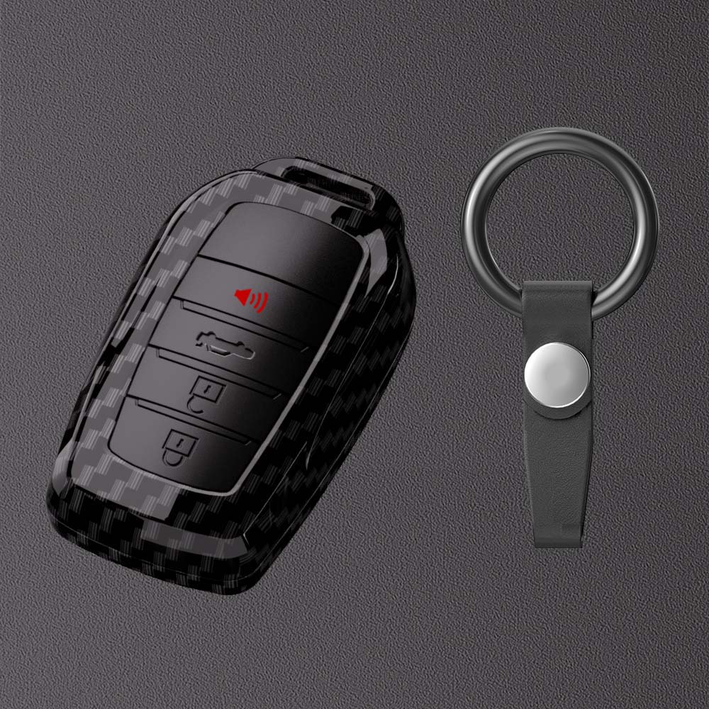 2/3/4/5 Button Carbon Car Key Case Cover For Toyota Rav4 Harrier Hilux Fortuner Land Cruiser Crown Highland Prado Yaris Cross Ay