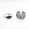 Retro “Weave & Gaze” Adjustable Open Ring For Men Women Gothic Punk Edgy Silver-plated Copper  Couple Accessories Gift