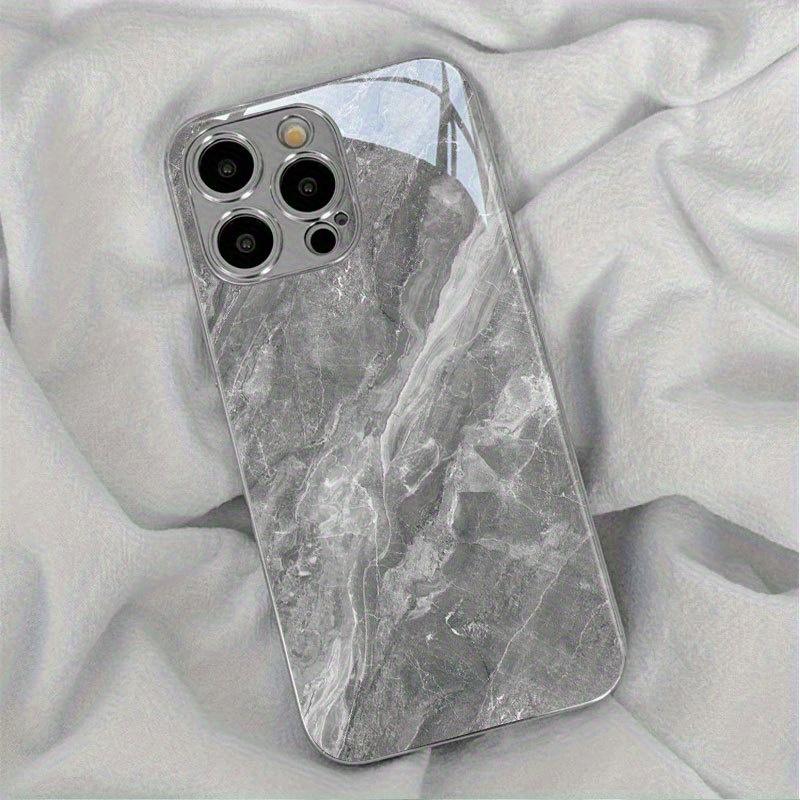 Marble patterned glass phone case suitable for iPhone 17 16 15 14 13 12 11 Pro/Max/Plus anti drop and shockproof back cover
