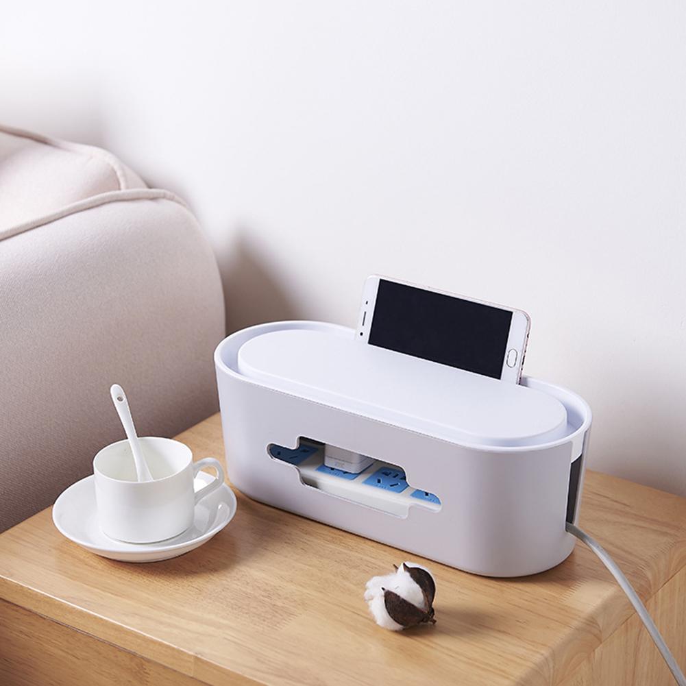 Multifunction Cable Storage Box Case Power Strip Wire Management Socket Safety Tidy Organizer