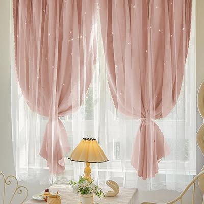 Pink Curtains for Girls Bedroom Nursery Curtains Blackout Drape Double Layer Curtains Windows Curtain Panel Window Drapes