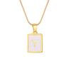 Letter Necklace Stainless Steel Square Card Pendant Necklace Multifuntional Chain Necklaces Suitable for Daily and Party