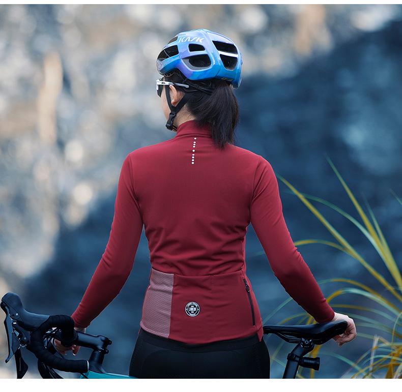 Lampaida Unisex Autumn/Winter Fleece Cycling Jersey – Long-Sleeved Road Bike Apparel