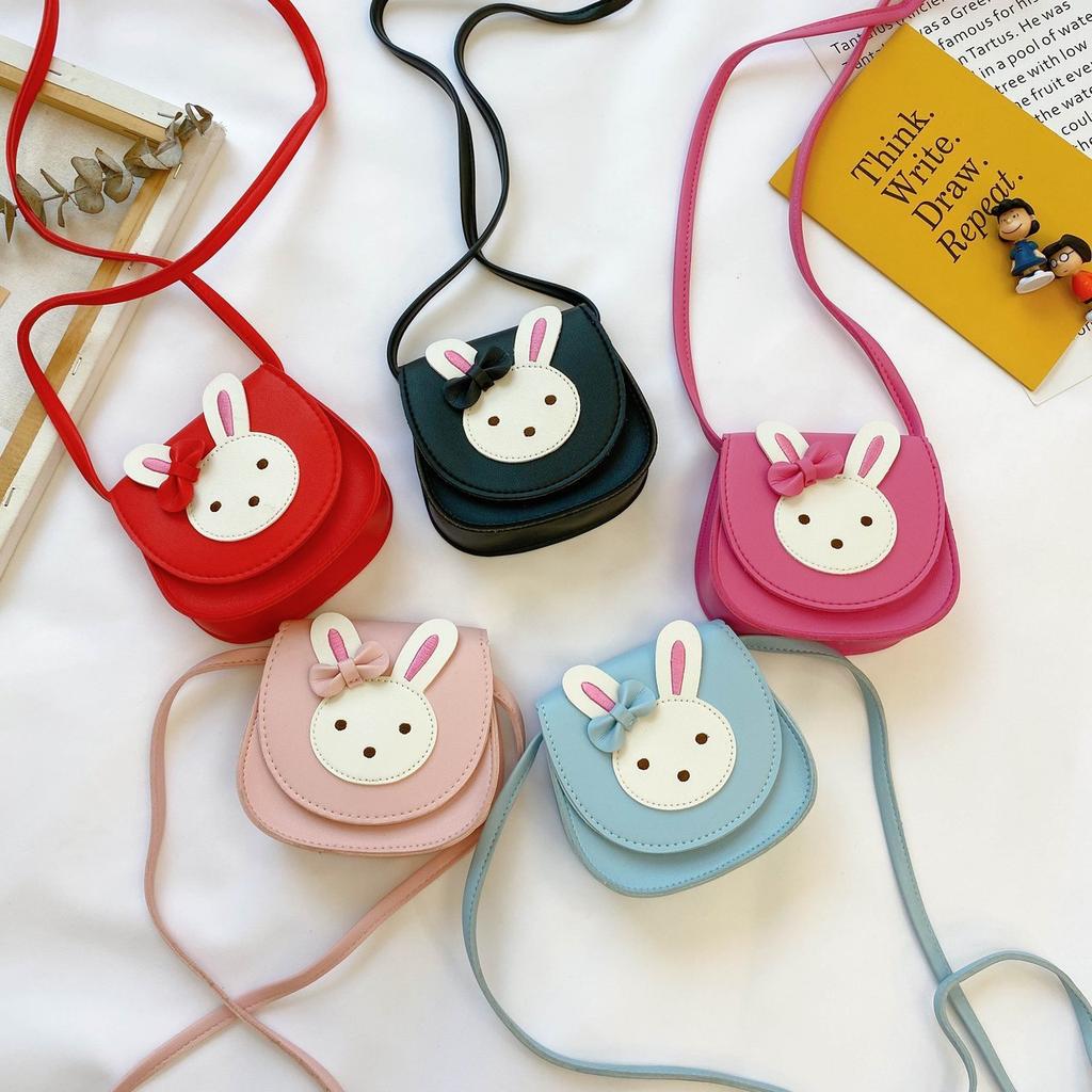 Dětské doplňky Malá taška přes rameno Roztomilý králík Dívčí malé crossbody tašky Kreslená dětská mini peněženka na mince Kabelky