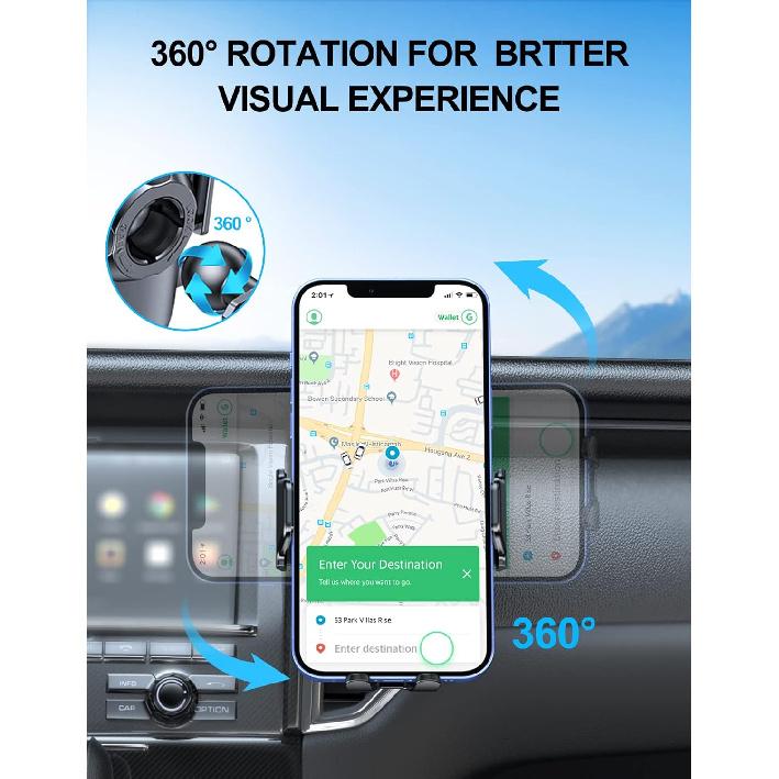 Wireless Car Charger Mount, Max 15W Fast Charging Car Phone Holder Charger, Phone Mount for Car Air Vent Compatible with iPhone 16 15 14 13 12 11 Pro