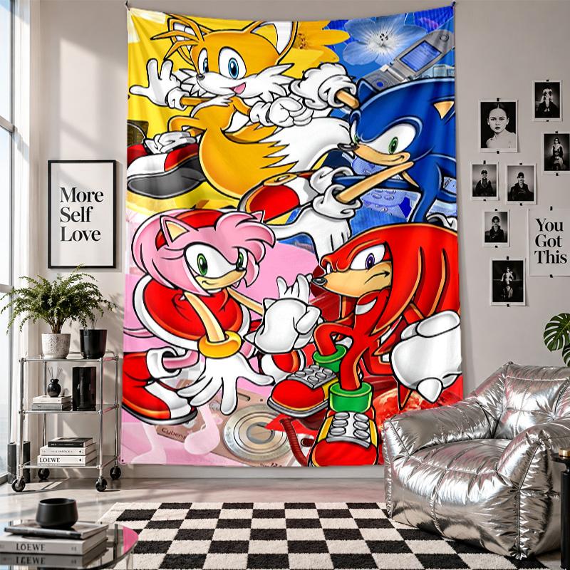 Wall TapestrySonic Art Hanging Cloth Decorative Background Cover for Room Decoration