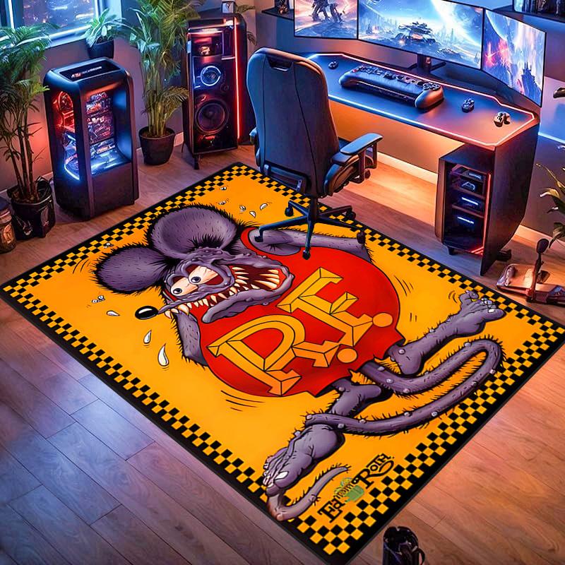 Rat Fury: Furious carpet Doormat Living room and bedroom mats Art Doormat Christmas gifts