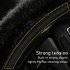 1pc Car Steering Wheel Cover, Fashionable, Slip-Resistant, Warm, Plush, Universal, Lovely, Cartoon, Women's Type, Protective Auto Accessory for Winter