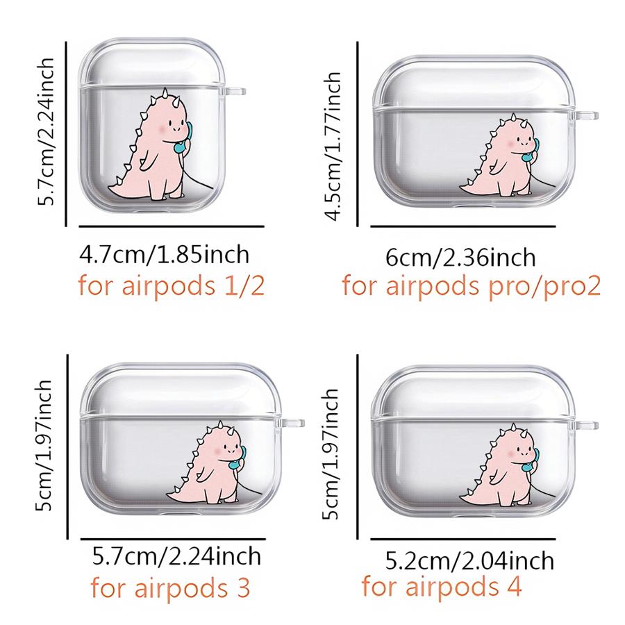 Couple Little Dinosaurs Clear Earphone Cases Cover Case For Airpods Pro3 Pro 1 4 2 3 Pro2