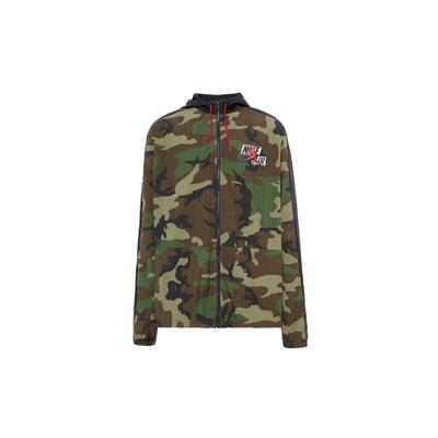 Jumpman Classics Camo Windbreaker Jacke Medium Olive Herren Streetwear CU2030-222
