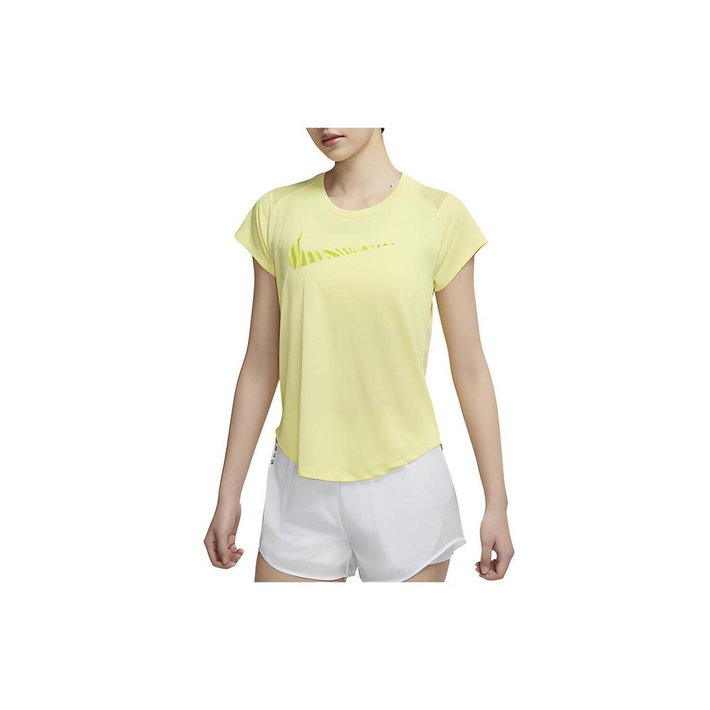 Nike Runicon Clash Breathable Short Sleeve T-Shirt Women Tops Vibrant-Yellow CZ9546-712