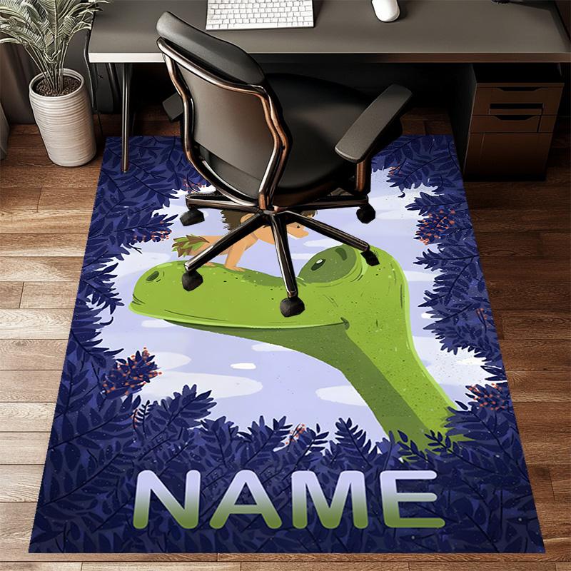 Custom The Good Dinosaur Mat Personalized Name, Polyester Washable Indoor Entryway Rug, Gift for Christmas, Easter, Thanksgiving Day