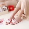 Wedding slippers female summer newlyweds festive red pair of dowry bridesmaids satin red wedding shoes male