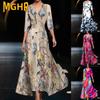 MGHR Moda Donna Estate Primavera Maniche 1/2 Scollo a V Abiti Casual