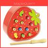 Wooden Strawberry And Apple Catch Insects Toy With Handeye Coordination For Parentchild Learning